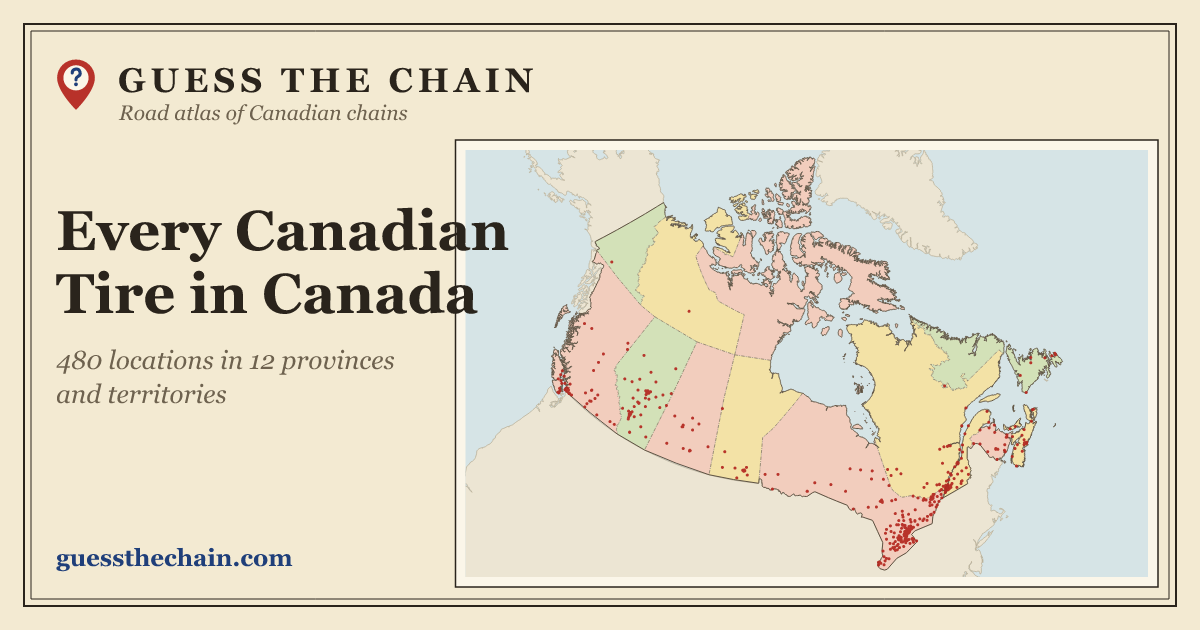 Map of every Canadian Tire location in Canada