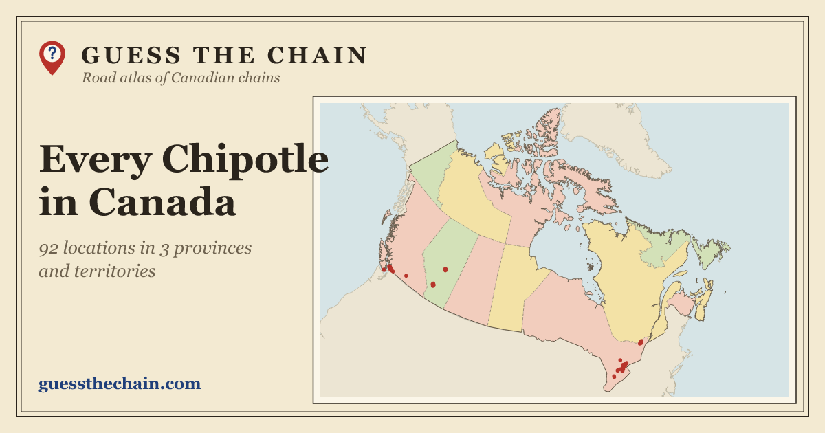Map of every Chipotle location in Canada