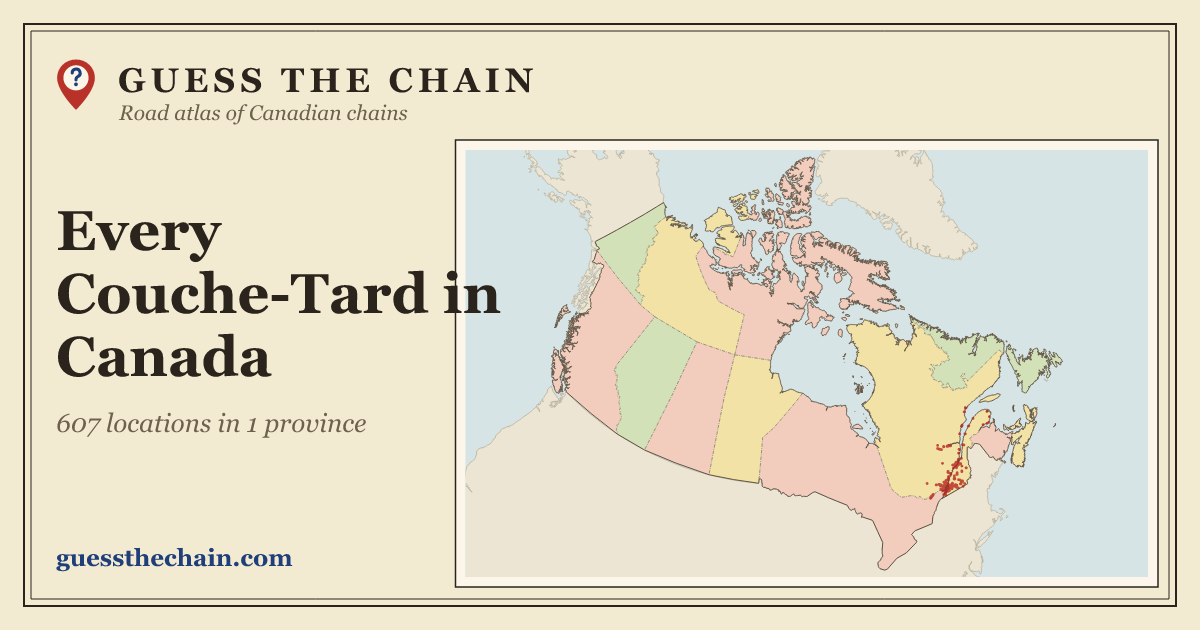 Map of every Couche-Tard location in Canada
