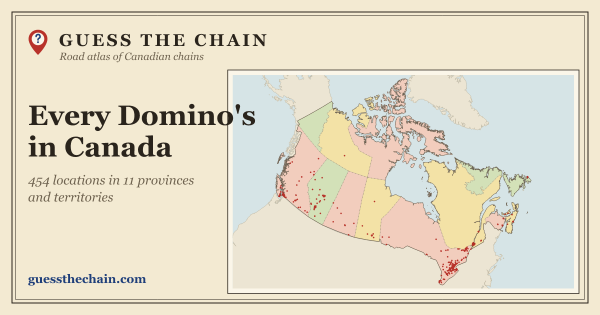 Map of every Domino's location in Canada