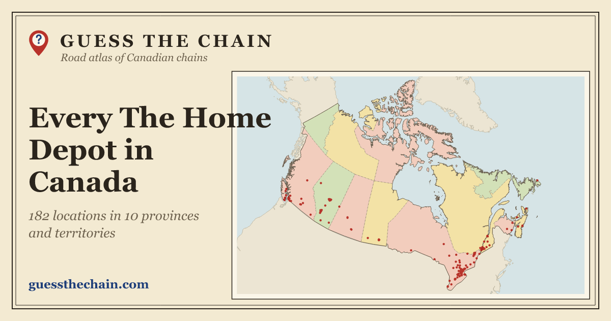 Map of every The Home Depot location in Canada