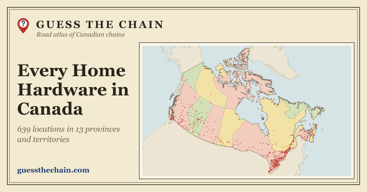 Map of every Home Hardware location in Canada