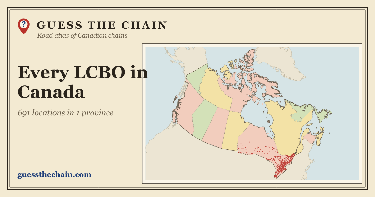 Map of every LCBO location in Canada
