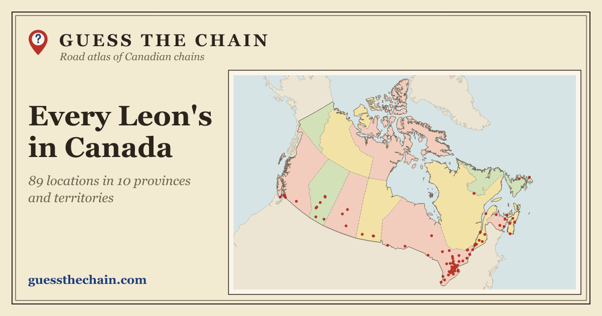 Map of every Leon's location in Canada
