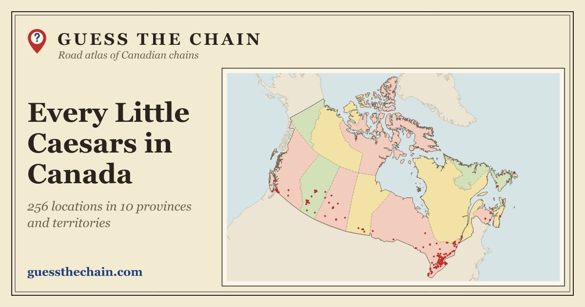 Map of every Little Caesars location in Canada