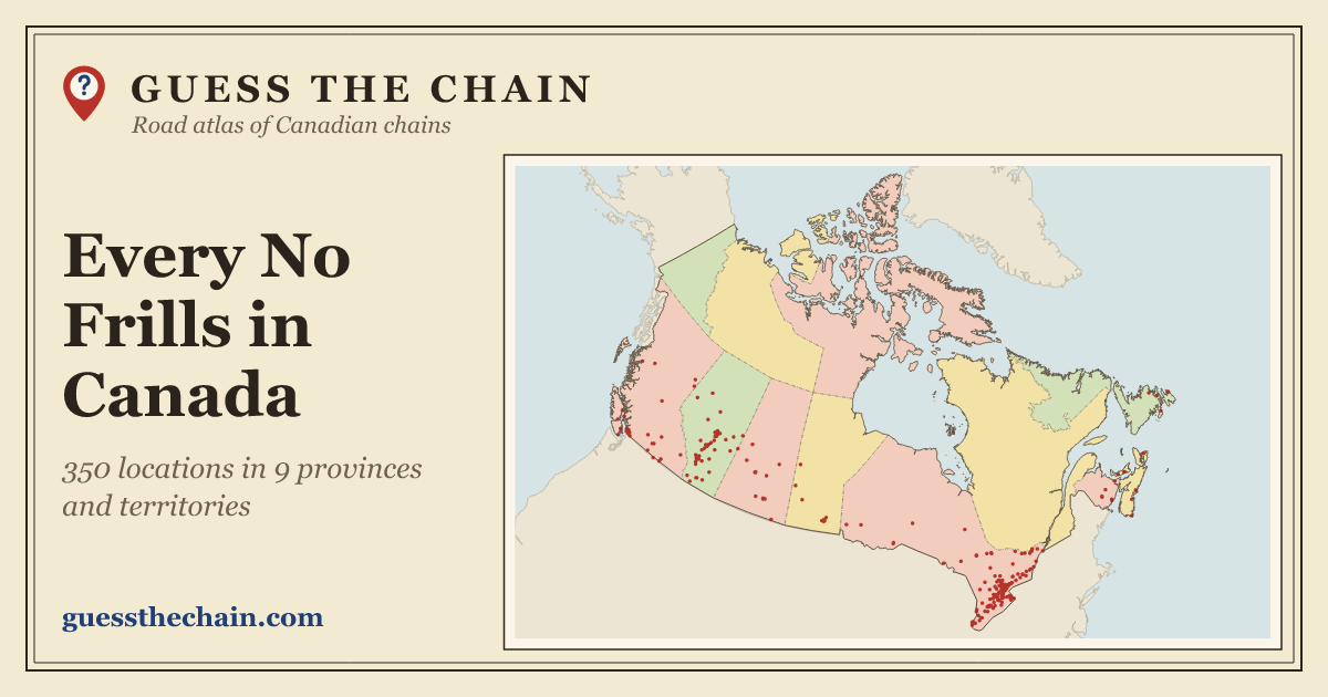 Map of every No Frills location in Canada