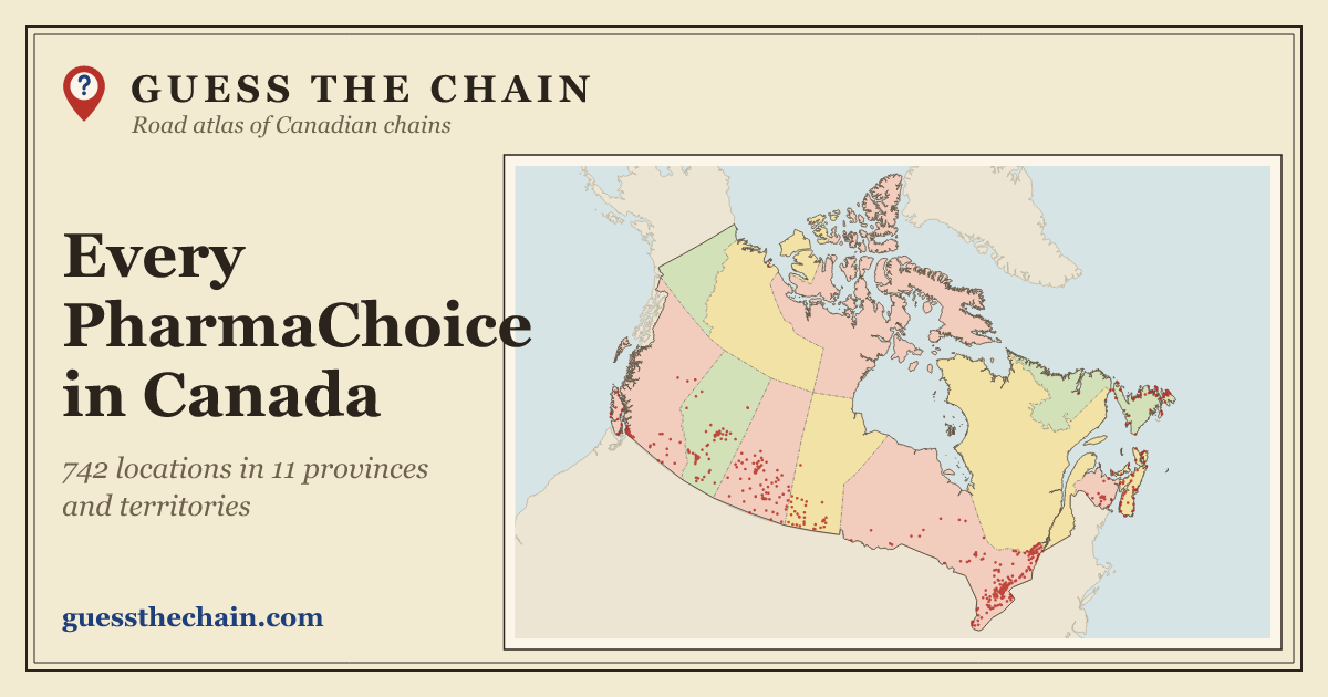 Map of every PharmaChoice location in Canada