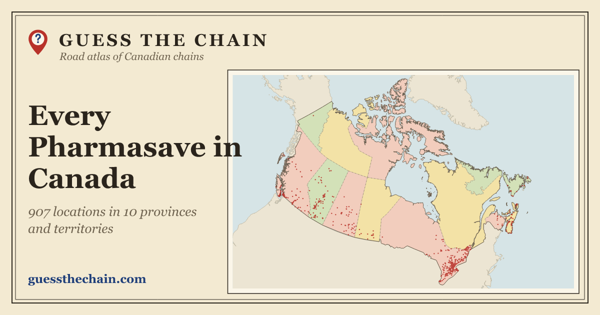 Map of every Pharmasave location in Canada