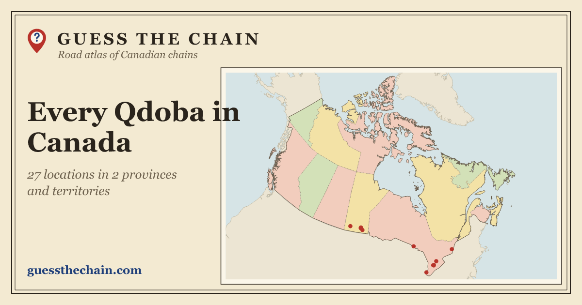 Map of every Qdoba location in Canada