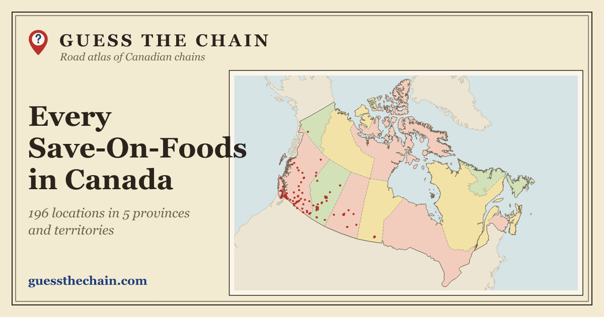 Map of every Save-On-Foods location in Canada