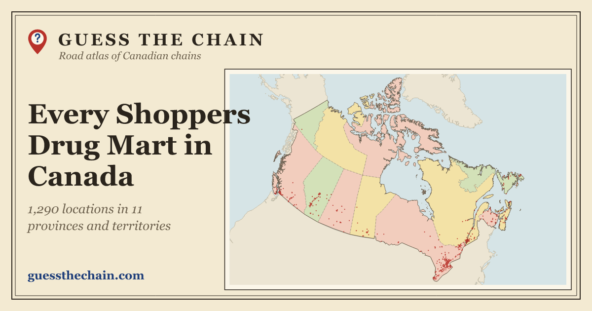 Map of every Shoppers Drug Mart location in Canada