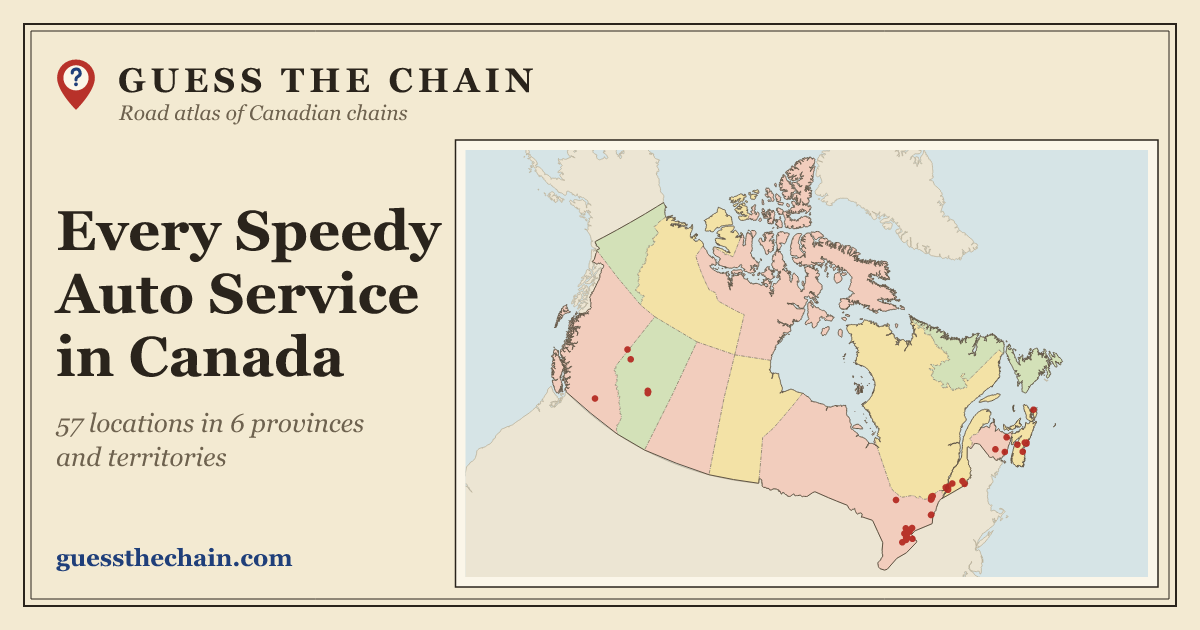 Map of every Speedy Auto Service location in Canada