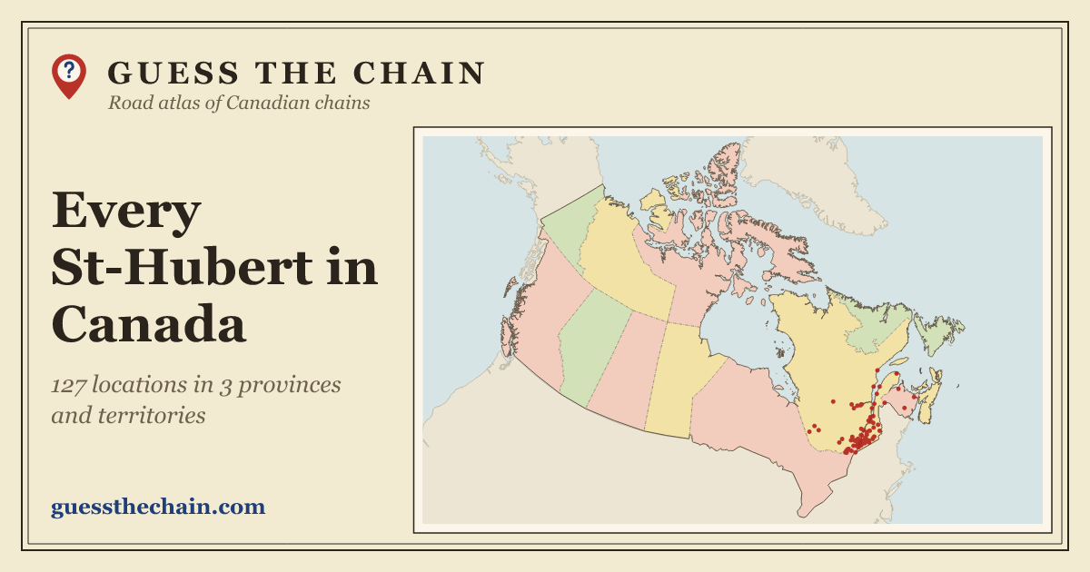Map of every St-Hubert location in Canada