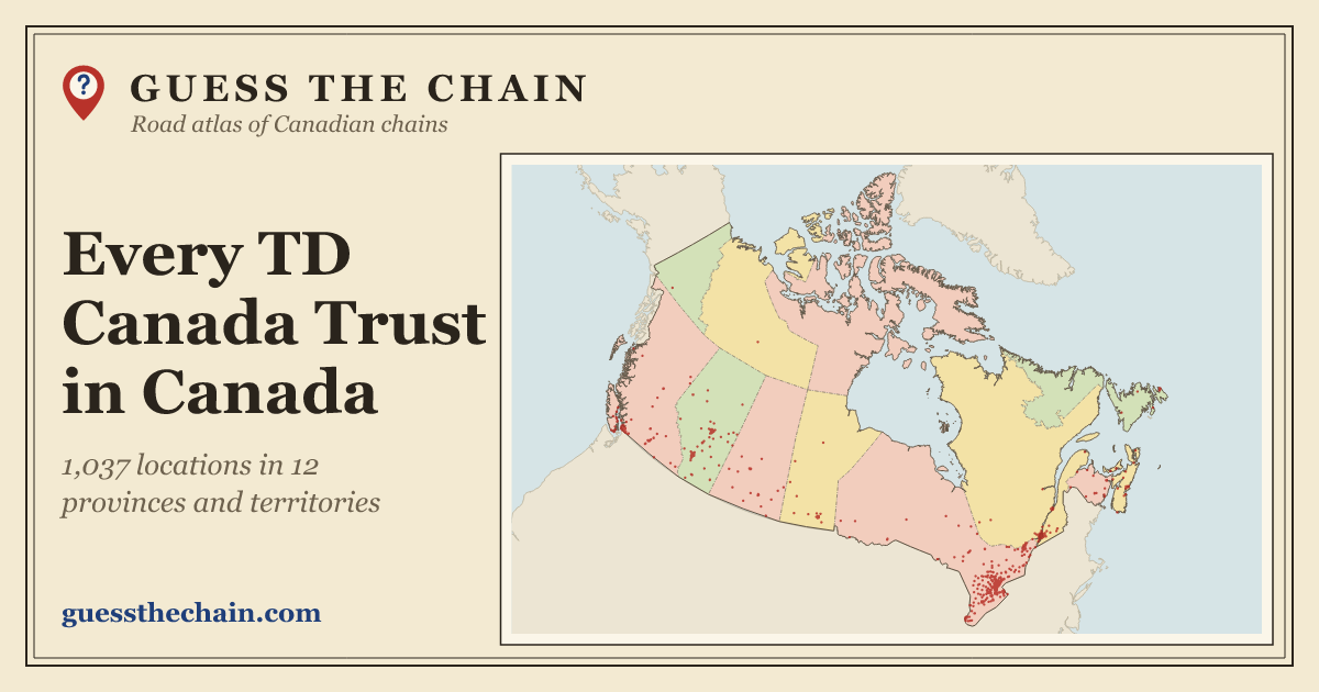 Map of every TD Canada Trust location in Canada