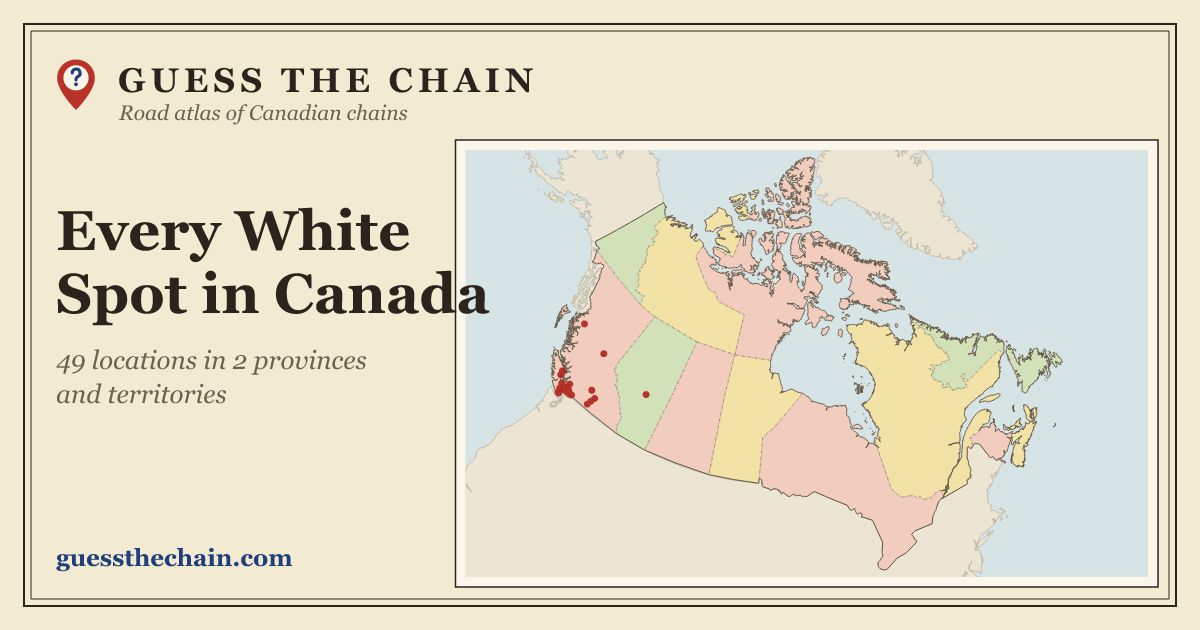Map of every White Spot location in Canada