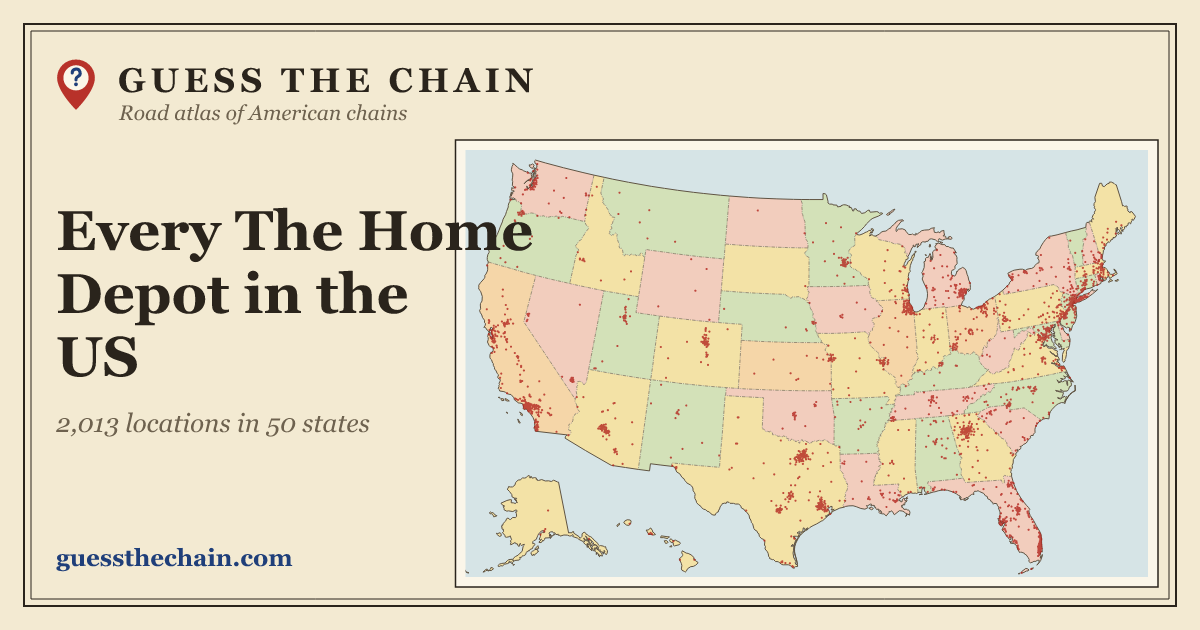 Map of every The Home Depot location in the US