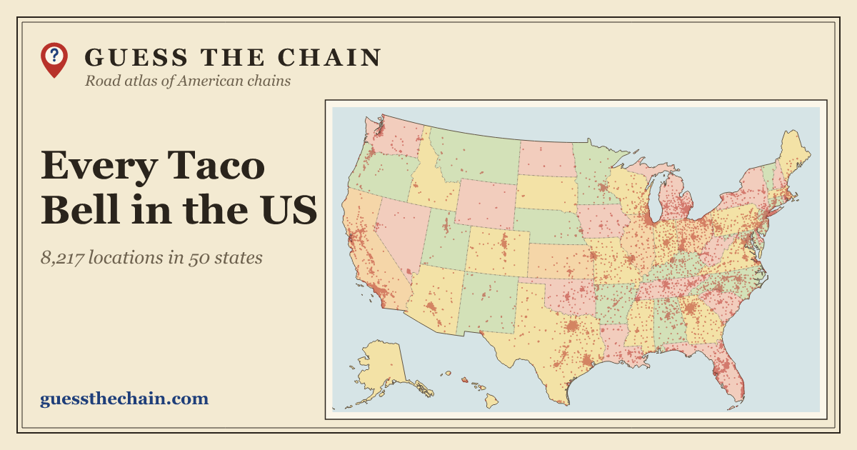 Map of every Taco Bell location in the US