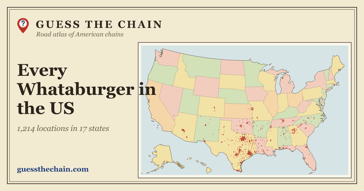 Map of every Whataburger location in the US