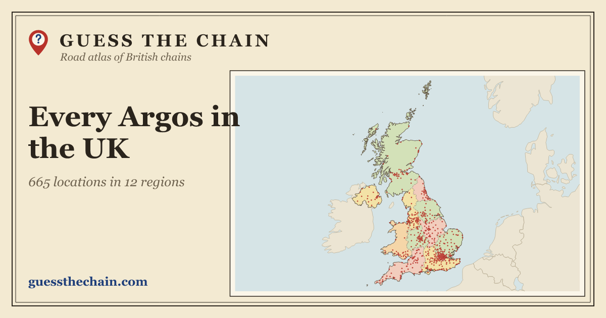 Map of every Argos location in the UK